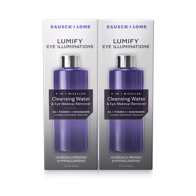 LUMIFY Eye Illuminations 3-In-1 Micellar Cleansing Water & Eye Makeup Remover (Pack of 2)